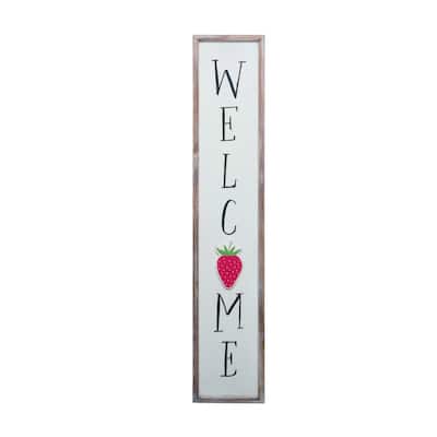 Transpac Wood 47.24 in. Multicolor Spring Layered Strawberry Porch Decor
