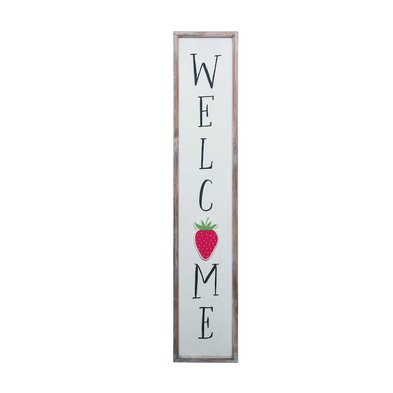 Transpac Wood 47.24 in. Multicolor Spring Layered Strawberry Porch Decor