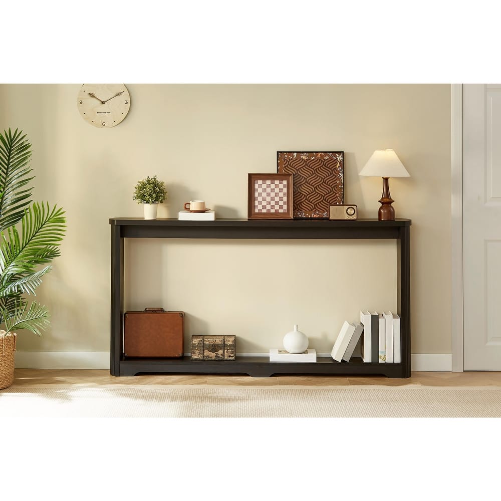 70.1" Corrugated Texture Storage Table for Entranceways