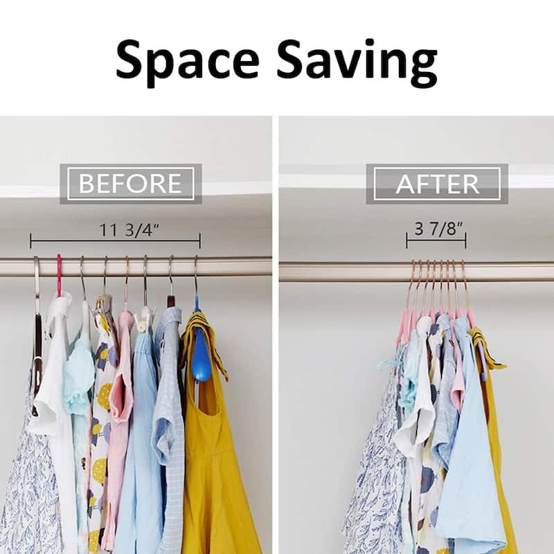 Javlergo 50/100 Pack Velvet Hangers, Heavy Duty Non Slip & Space-Saving Cloth Hangers with 6 Finger Clips & Tie Rack