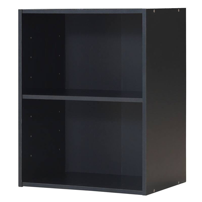 2-Tier Storage Shelf Night Stand End Table - Black