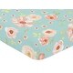 preview thumbnail 3 of 4, Sweet Jojo Designs Turquoise and Peach Watercolor Floral Collection Fitted Crib Sheet