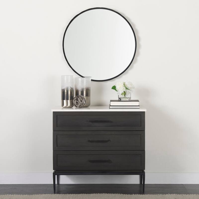 Adelaide Metal Scalloped Edge Round Mirror