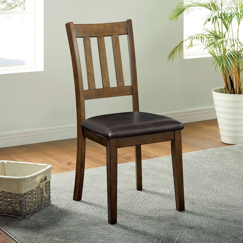 Cozy 3pc Dining Set Round Dining Table And 2x Side Chairs Walnut, Dark Brown Transitional Solid wood Dining Room Furnitu