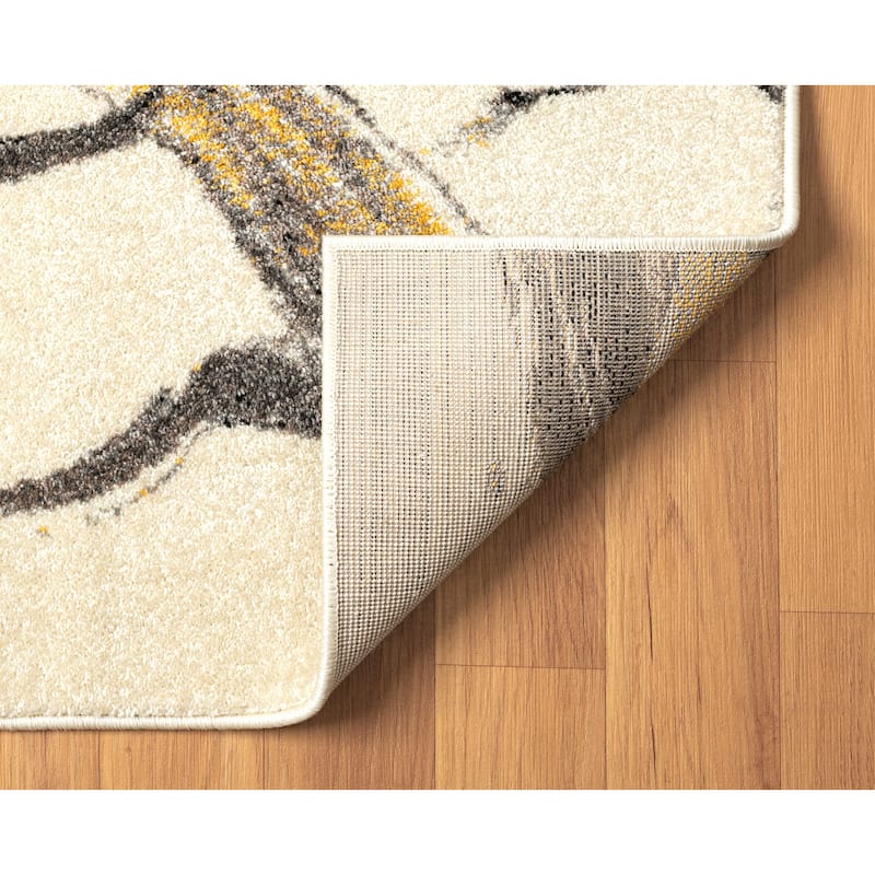 Abani Rugs Laguna LAG240A Modern Yellow Marble Area Rug