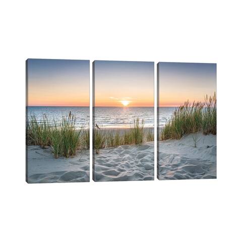 iCanvas "Beautiful Sunset At The Beach" by Jan Becke 3-Piece Canvas Wall Art Set