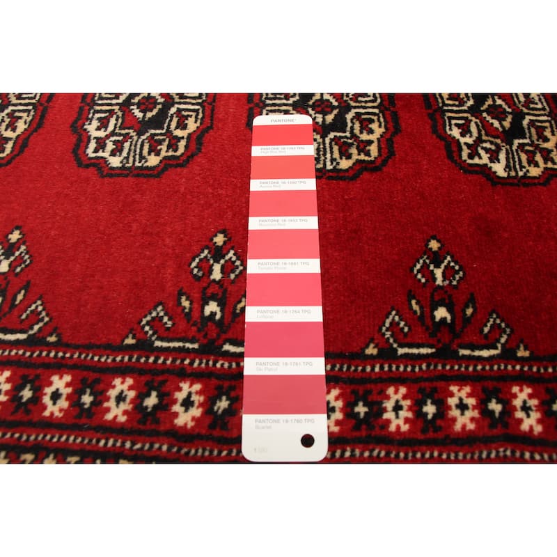 ECARPETGALLERY Hand-knotted Finest Peshawar Bokhara Red Wool Rug - 2'0 x 3'5