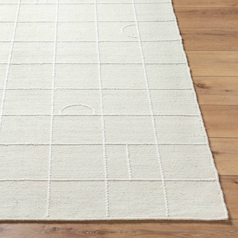 Abigale Transitional Checkered Wool Area Rug