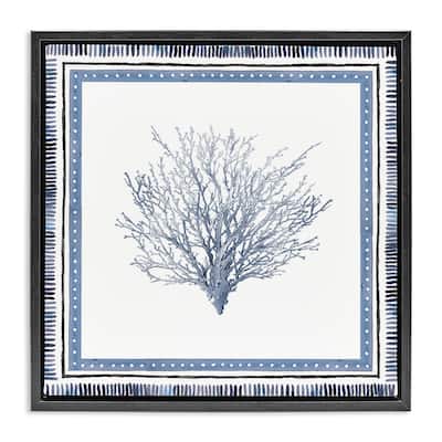 Stupell Bordered Oceanic Coral Framed Floater Canvas Wall Art Design By Lanie Loreth