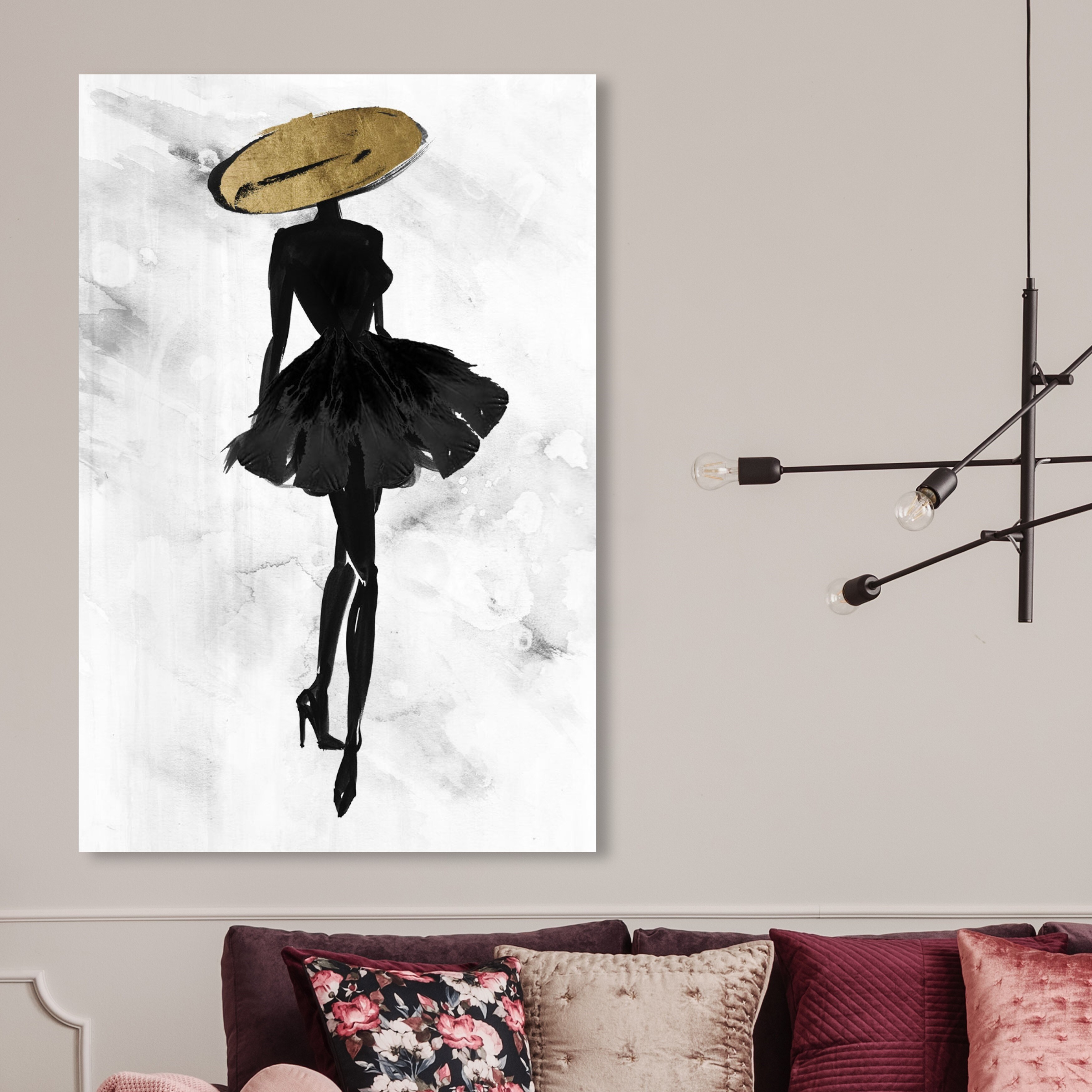 Oliver Gal 'Gold Glam Outfit' Fashion and Glam Wall Art Canvas