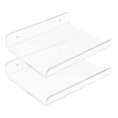 Acrylic Floating Shelves for Wall, Acrylic Shelves for Bathroom Bedroom Living Room and Kitchen Wall Storage Display Shelf Clear