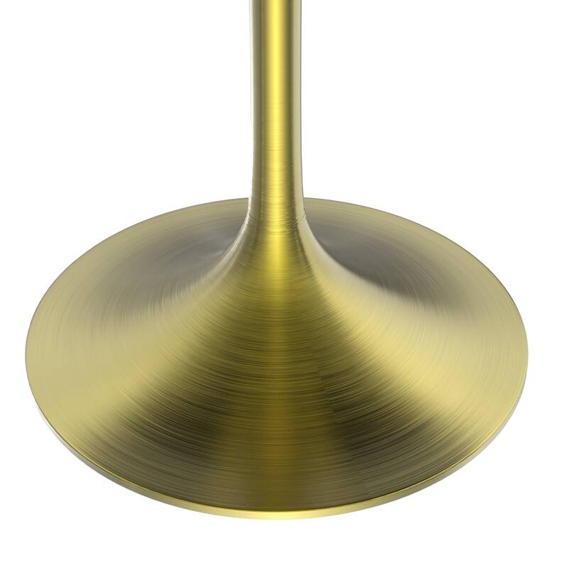 LeisureMod Verve 48" Round Dining Table with Sintered Stone TableTop and Brushed Gold Base for Kitchen & Dining Room