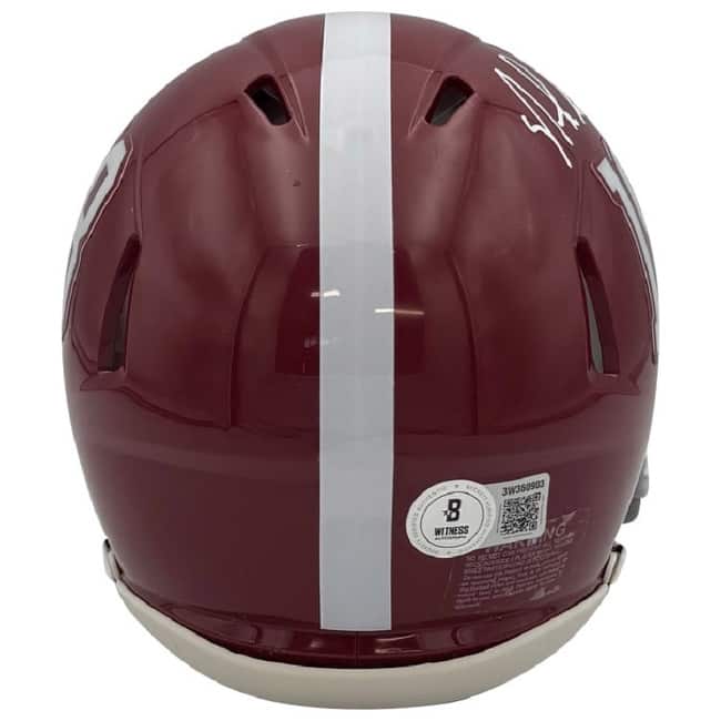 Nick Saban Autographed Alabama Crimson Tide Signed Football Mini Helmet Beckett COA - 8' x 11'