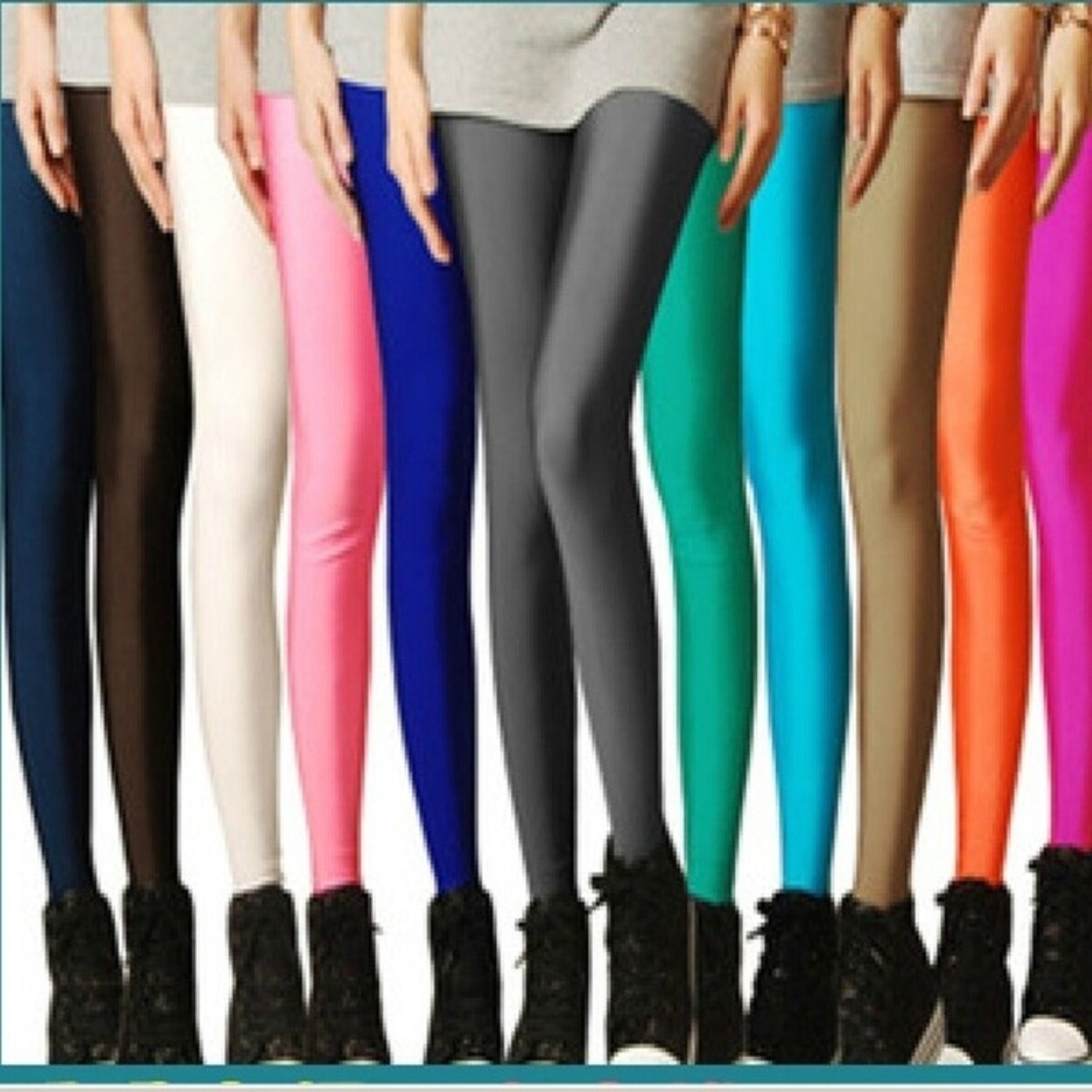 Shop Sexy Solid Candy Neon Plus Size Women S Leggings High