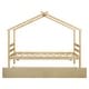 preview thumbnail 43 of 49, Roof styled wooden bed with trundle