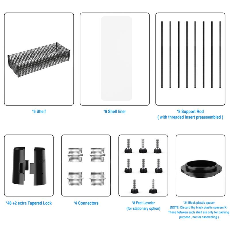 2 Pack 3 Tier Adjustable Wire Shelving Unit
