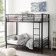 preview thumbnail 2 of 8, Walker Edison Abner Black Metal Twin over Twin Bunk Bed