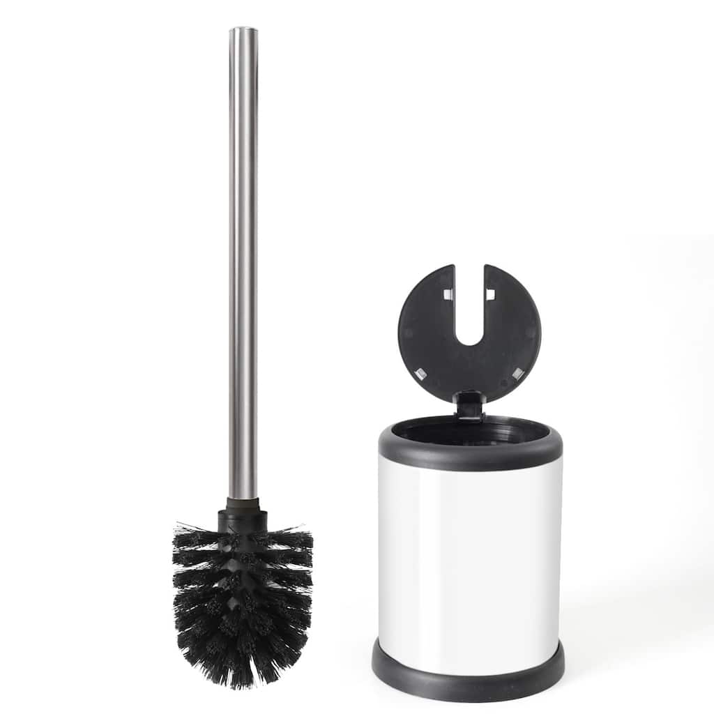 ToiletTree Products Deluxe Toilet Brush with Lid, White - 11.2 x 4.8 x 4.8