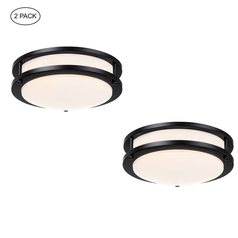 33-in Oval Brushed Nickle or Matte Black Finsh Led Flush Mount Light