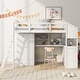 preview thumbnail 3 of 12, Pine Wood Loft Bed with Wardrobe, Desk, and Swappable Ladder, Twin Size
