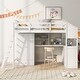 preview thumbnail 3 of 5, Twin Size Loft Bed with Wardrobe and Drawers, Attached Desk with Shelves