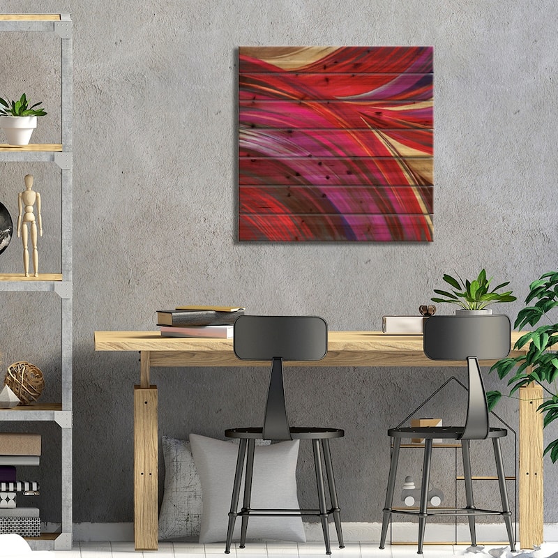 Riding The Wave II Print On Wood by Nel Whatmore - Multi-Color