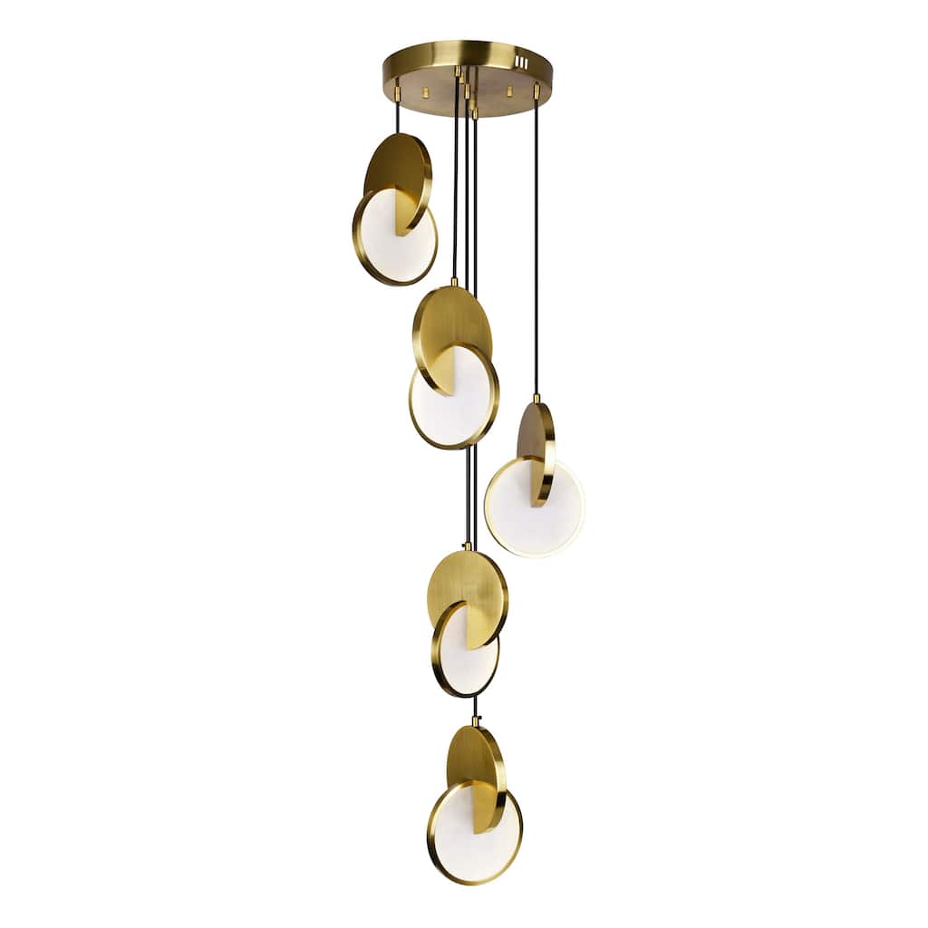 Tranche Integrated LED 18in Brushed Brass Pendant - Brushed Brass