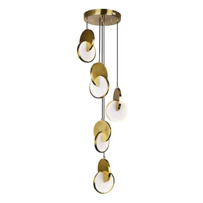 Tranche LED Pendant With Brushed Brass Finish - Brushed Brass