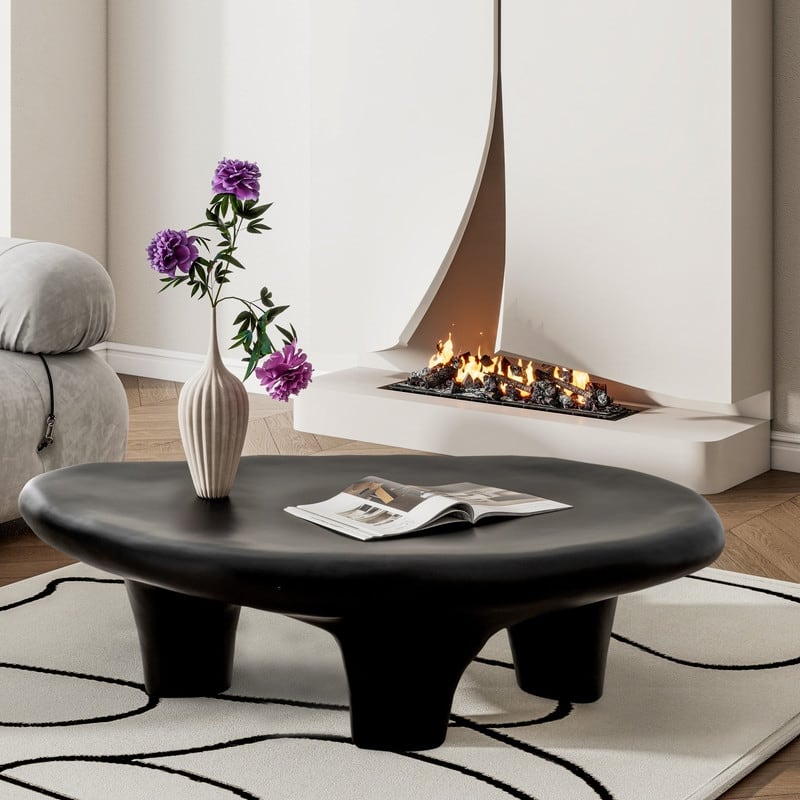 47'' Modern Cloud Low Coffee Table - Black