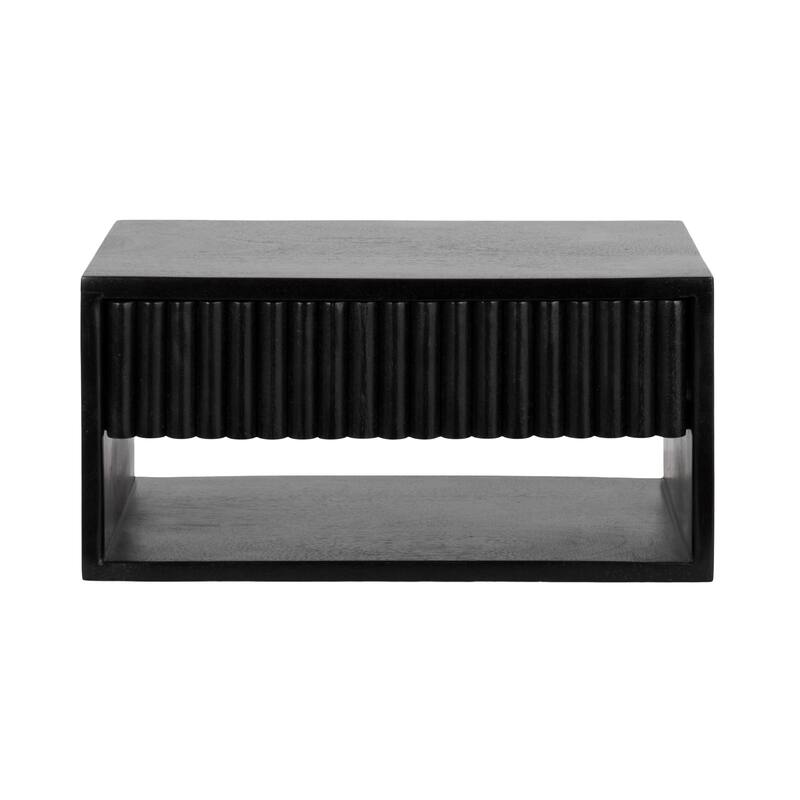 Kate and Laurel Reid Floating Wood Side Table with Open Storage