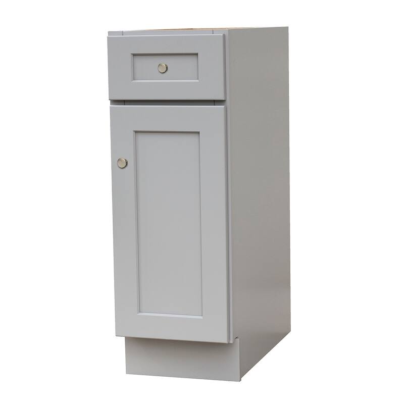 Shaker Gray Kitchen Base Cabinets - 12x24x34.5 inches - grey
