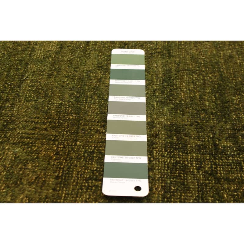 ECARPETGALLERY Hand-knotted Vibrance Green Wool Rug - 4'0 x 6'2