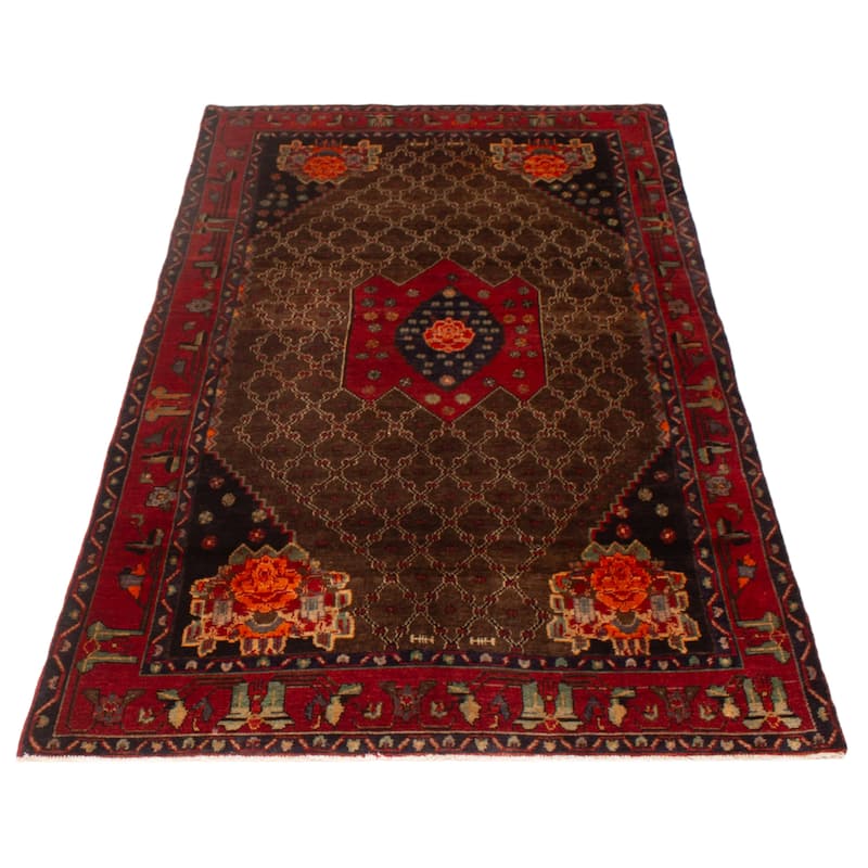 ECARPETGALLERY Hand-knotted Anatolian Vintage Brown Wool Rug - 4'9 x 8'8