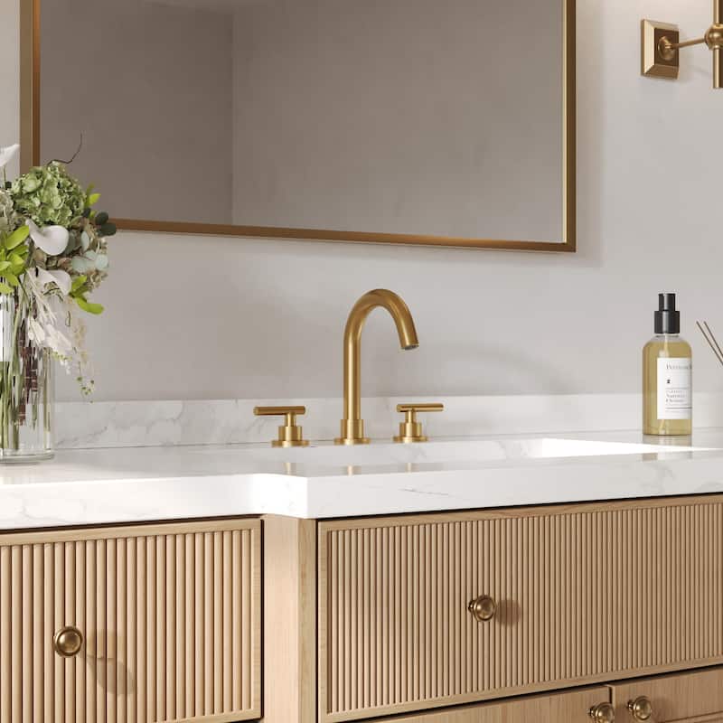 GRANDJOY 8" Mid Arc Widespread 2-Handle Bathroom Faucet