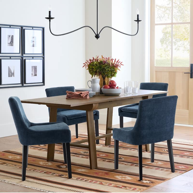 Mid-Century Modern Corduroy Upholstered Dining Chairs with Solid Wood Legs,Set of 2/4/6