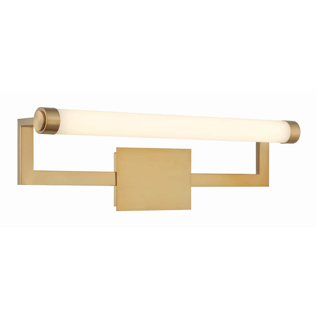 Clinton 1 Light Vibrant Gold Bathroom Vanity - 26.25"W x 8"H x 5"D