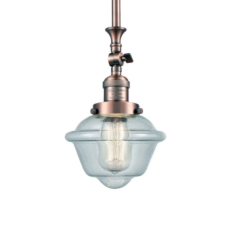 Innovations Lighting Small Oxford Single Light 8" Wide Mini Pendant - Antique Copper / Seedy