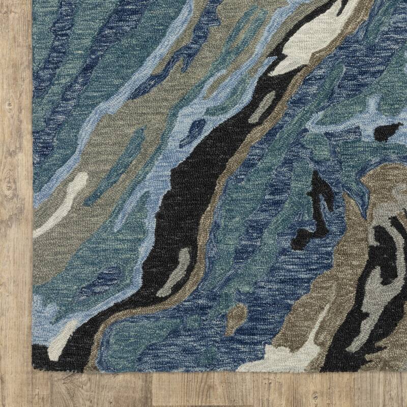 HomeRoots Abstract Modern Rectangle Area Rug