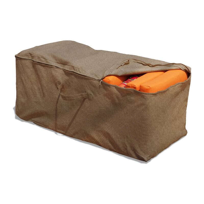 Budge StormBlock™ Mojave Black Ivory Patio Cushion Storage Bag - 22"H x 48"W x 18"Deep