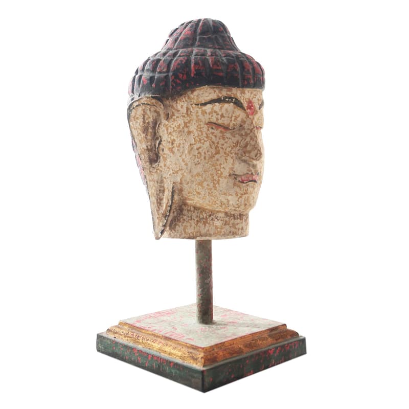 Novica Handmade Sacred Buddha Wood Statuette
