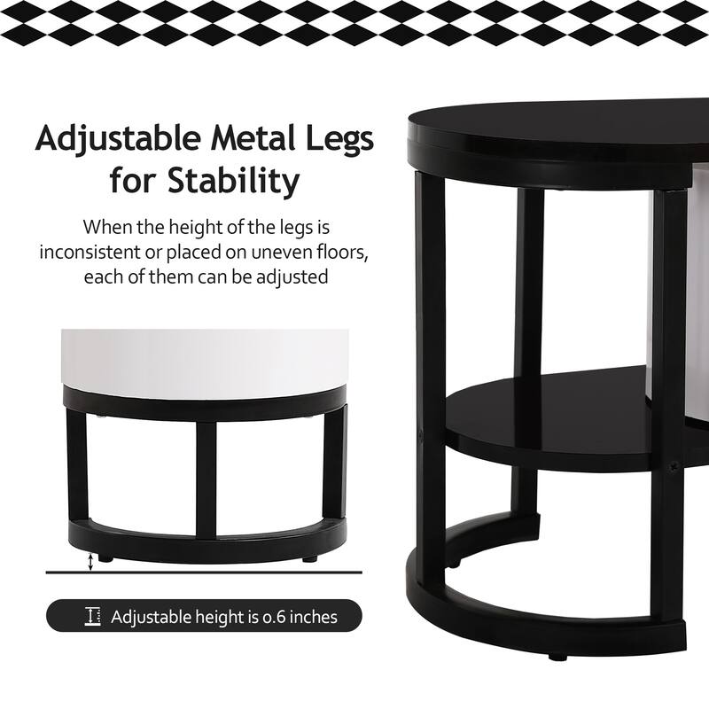 67.7"-76.4" Modern TV Stand with Adjustable Length & Height, 3 Storage Drawers, Metal Legs for Living Room