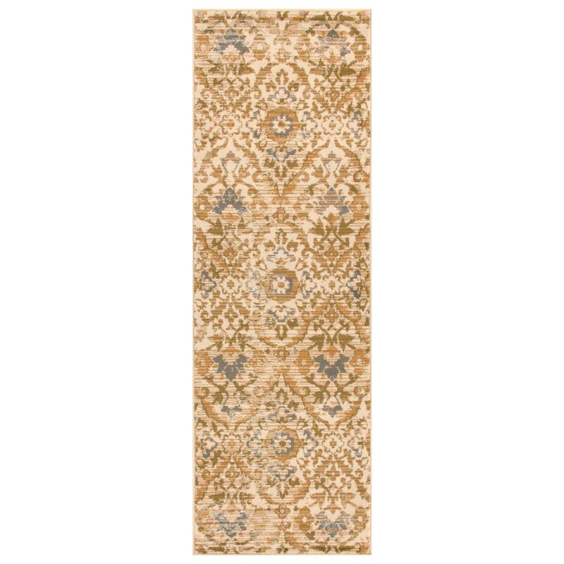 Superior Traditional Oriental Floral Indoor Area Rug - 2'6" x 8' - Sage