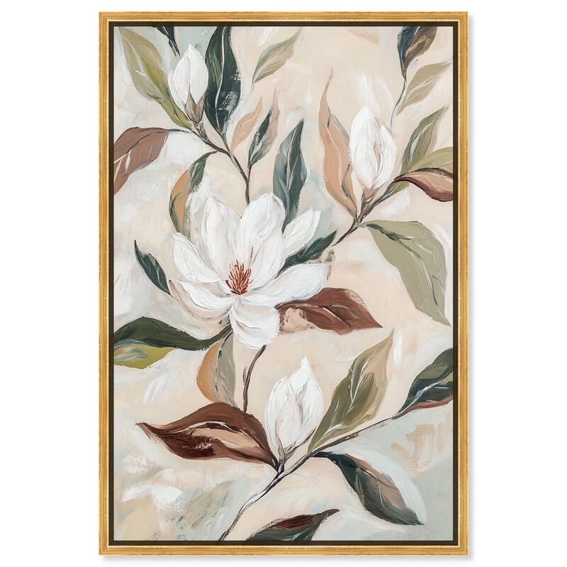 Soft Magnolia I Canvas by Art Remedy - 36" x 54" - Gold