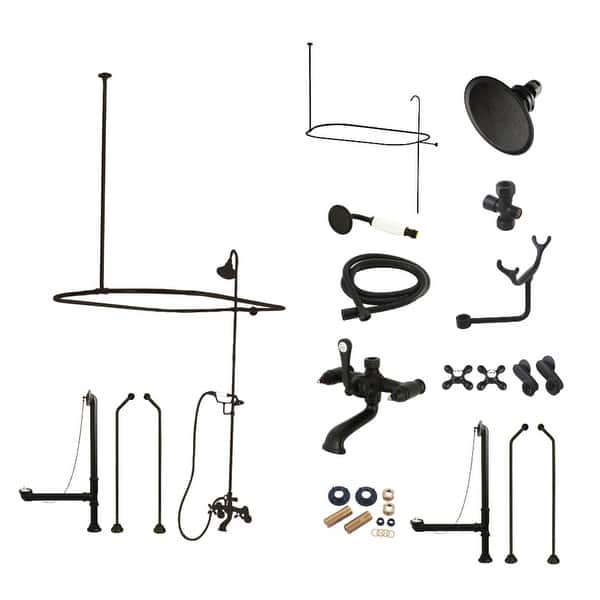 slide 1 of 1, Kingston Brass Vintage Clawfoot Tub Faucet Package Matte Black