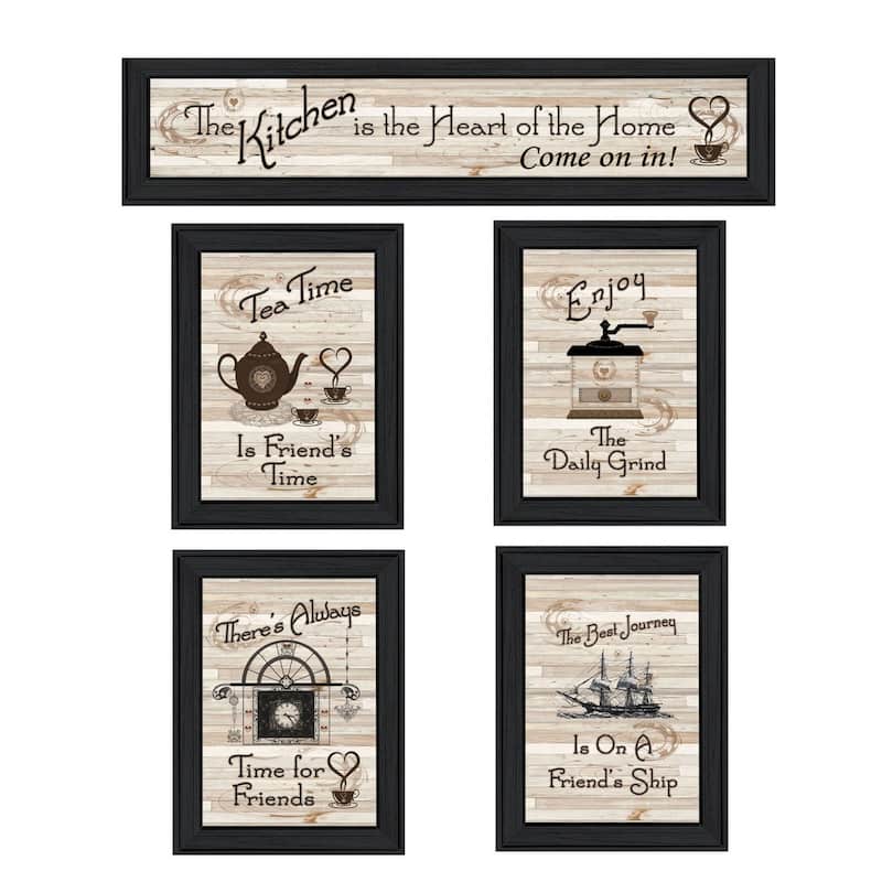 TrendyDecor4U Traditional "Kitchen Friendship Collection II" 5-Piece Vignette by Millwork Engineering
