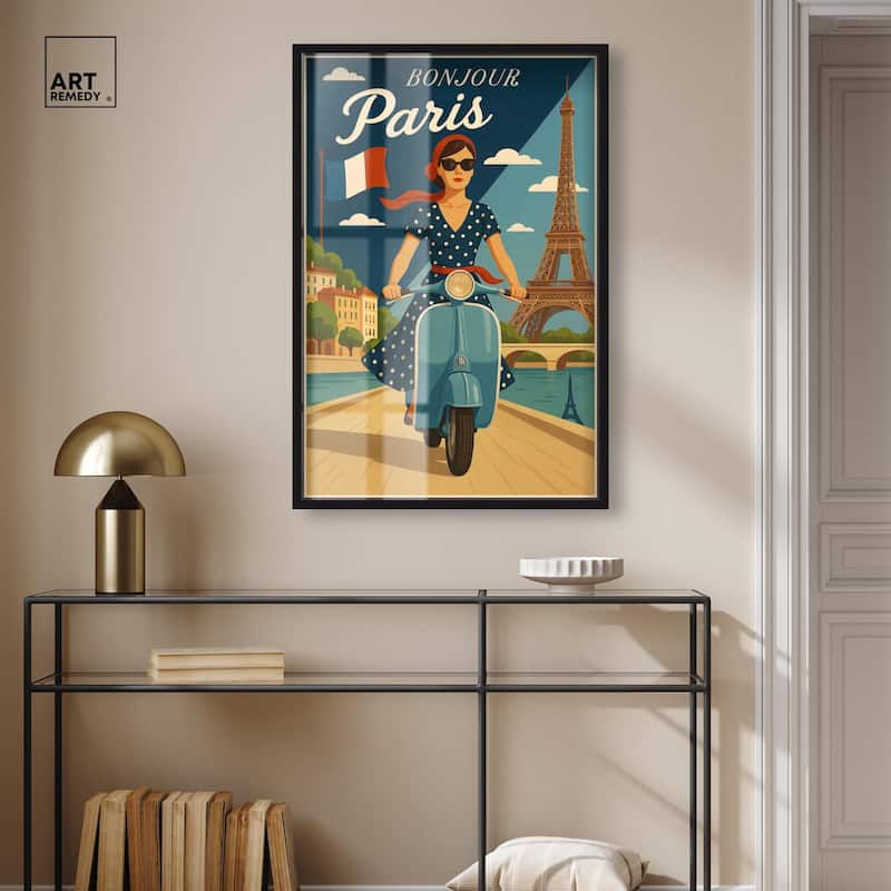 Scooter French Travel Shadowbox by Art Remedy