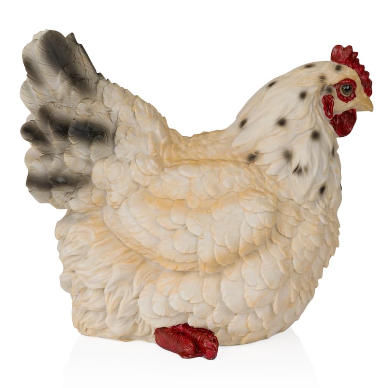 Magnesium Oxide Resting White Hen Statuary
