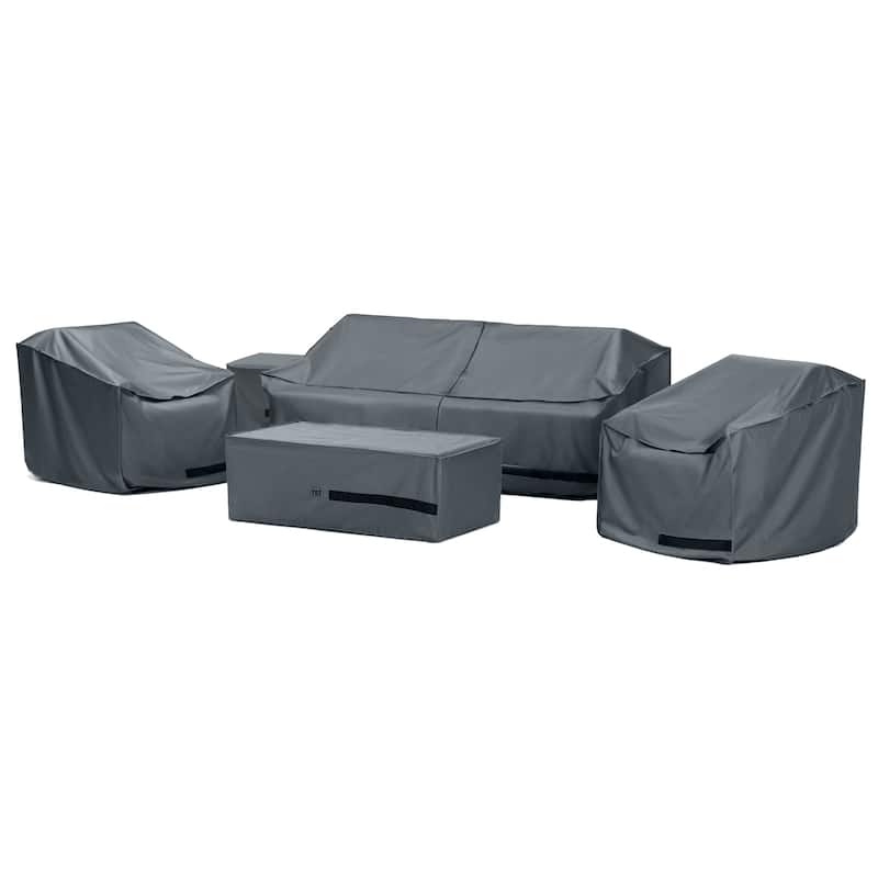 Cannes 6 Piece Polyester Outdoor Patio Club Chair Deluxe Furniture Cover - Grey