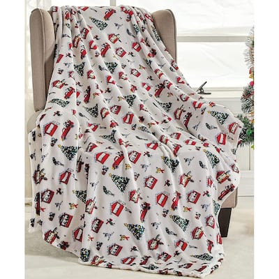 Happy Holidays Microplush Throw Blanket (50" x 60") - Christmas Time