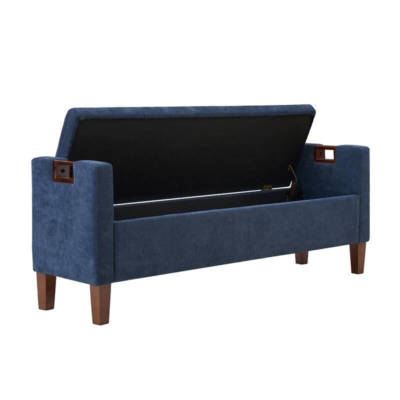 Clara Storage Bench with Solid Wood Legs by HULALA HOME